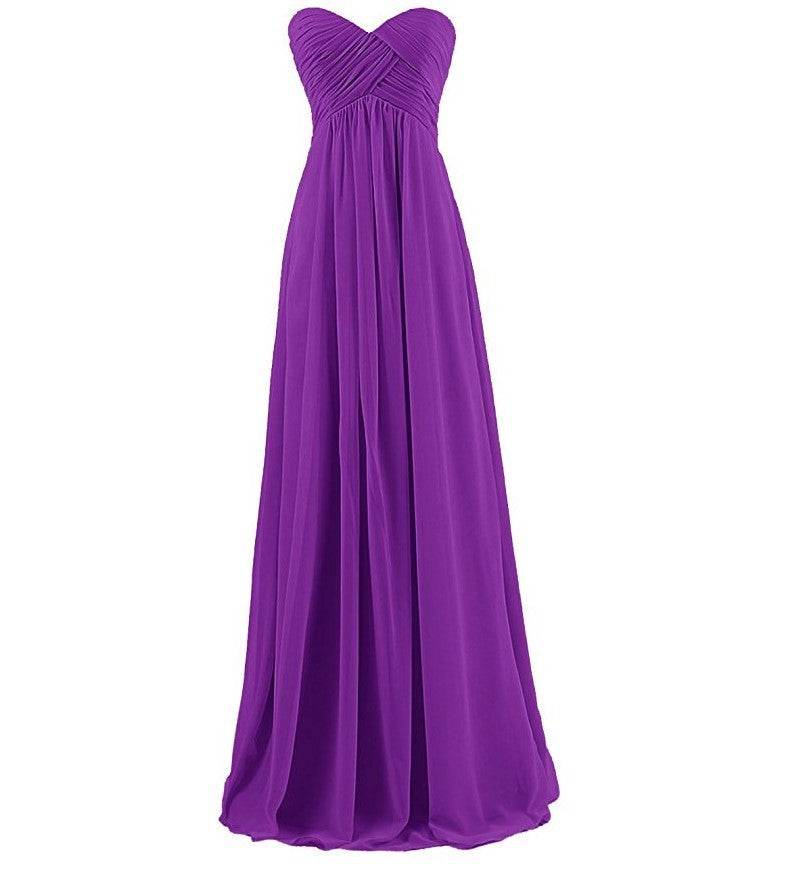 Tube Top Chiffon Long Prom Dinner Dress - Mubimart