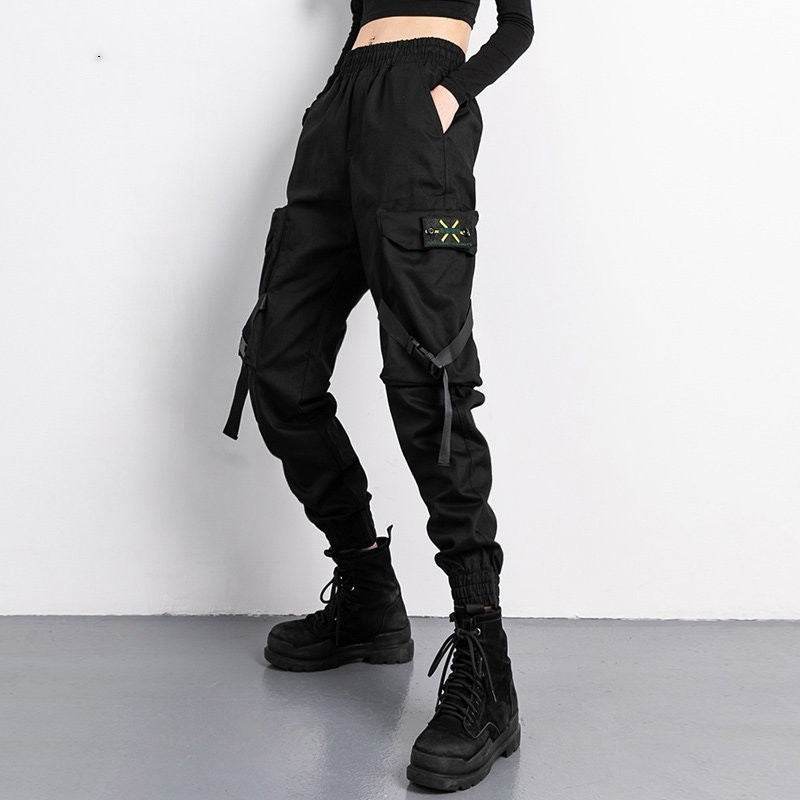 Oversized Cargo Pants Men And Women Ankle Banded Slacks High Waist Loose And Slimming - Mubimart