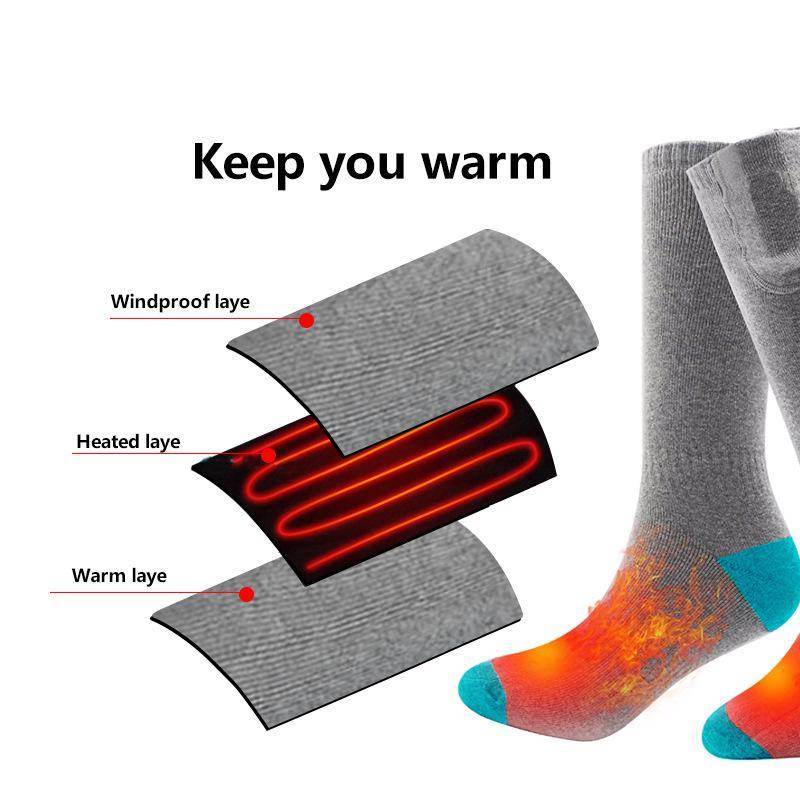 Electric heating socks heating socks electric heating socks heating foot warmer charging foot warming socks - Mubimart