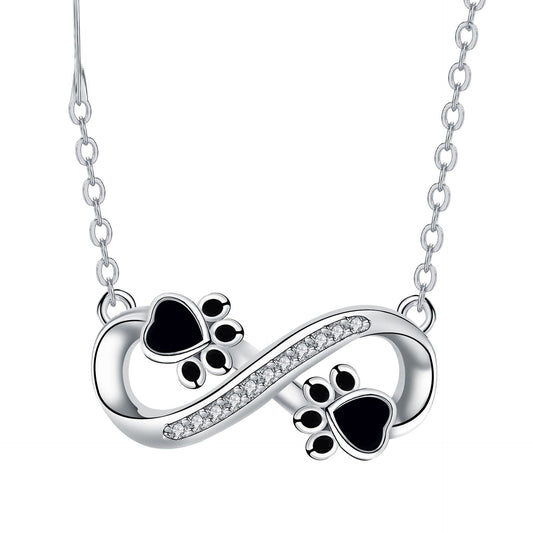 European And American Unlimited Symbol Pet Footprints Fashion Design Footprints Personalized Necklace For Women