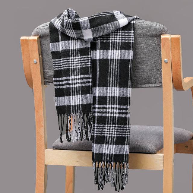 Mens And Girls Neckwear Cashmere Check Childrens Scarf - Mubimart