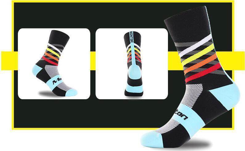 Nylon male female riding socks sports socks bicycle running stockings basketball socks soccer socks hiking socks - Mubimart