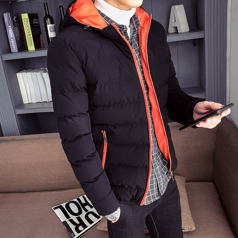 Men Plus Size Hooded Slim Down Coat - Mubimart