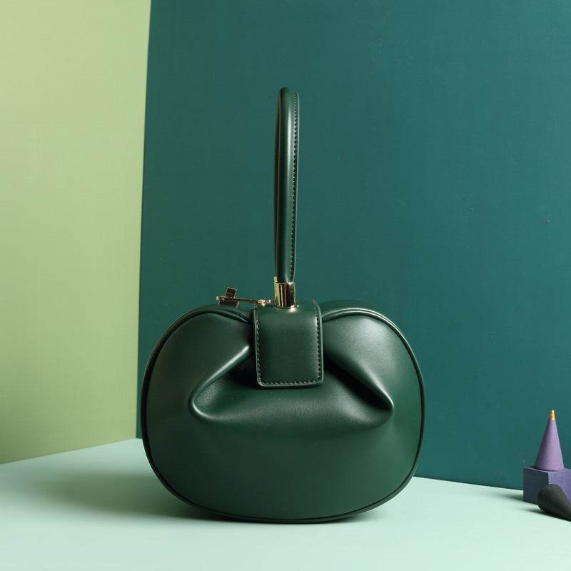 Leather handbags fashion dumplings handbag - Mubimart