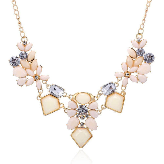 New Arrival Resin Fashion Colorful Cute Charm Gem Flower Choker Necklaces & Pendants Fashion Jewelry Woman Gift Summer style - Mubimart