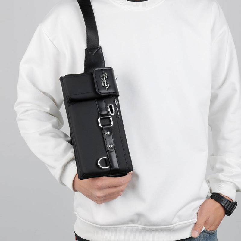 Mens Lightweight Oxford Cloth Cell Phone Messenger Bag - Mubimart