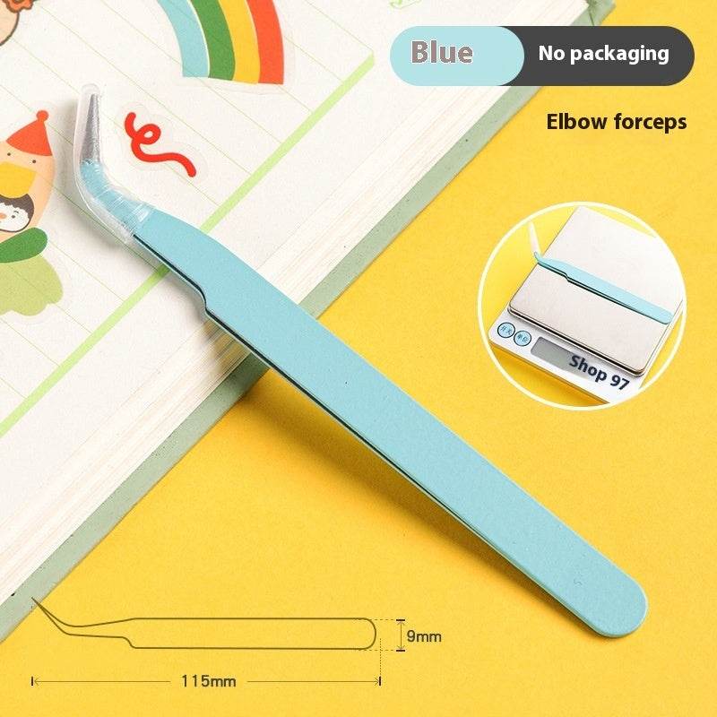 Hand Account Tweezers Stainless Steel Color DIY Elbow Clip Hand Tool Goo Card Tweezers - Mubimart