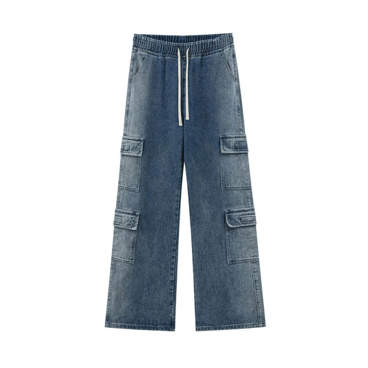 Loose Cargo Wide Leg Jeans - Mubimart
