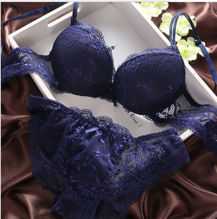 Sexy Lingerie Full Lace Bra Set - Mubimart -  