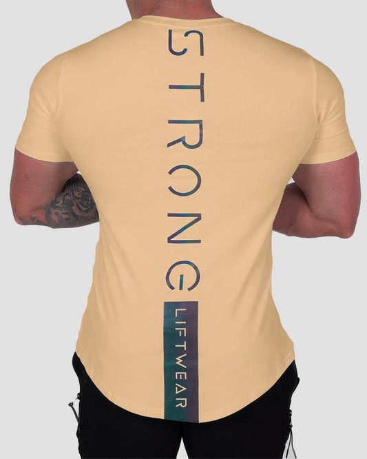 Sportsman Sports Leisure Running Workout Color-changing Printing Slim T-shirt - Mubimart