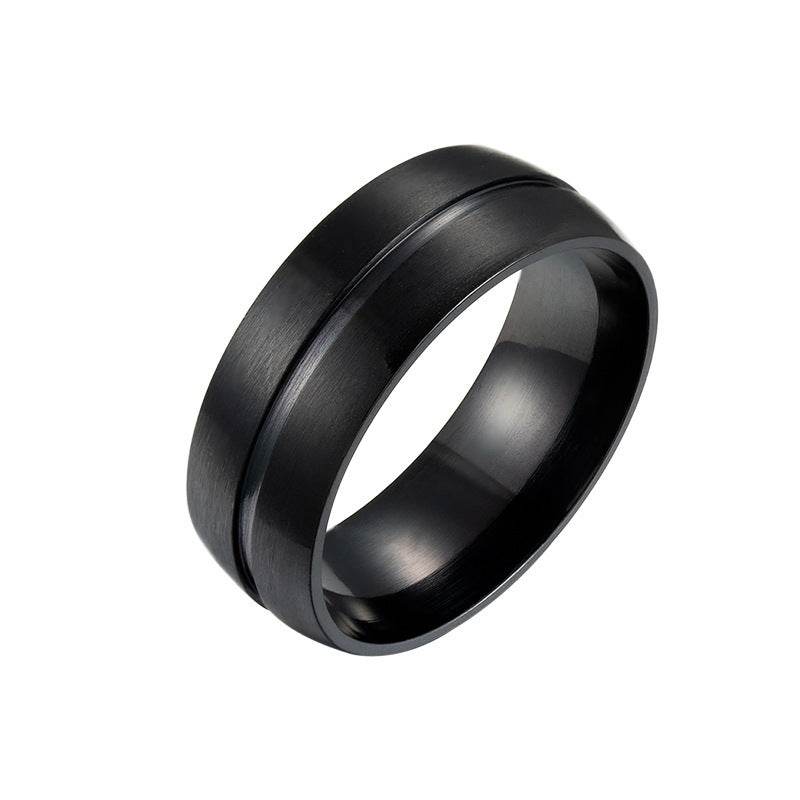 Stainless Steel Ring Black For Men - Mubimart