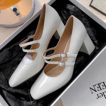 Sweet Girl Buckle Mary Jane Shoes - Mubimart