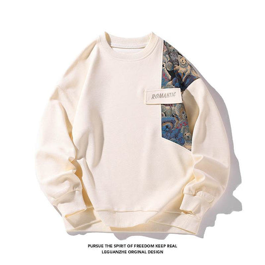 Plus Size Embroidery Stitching Sweater - Mubimart