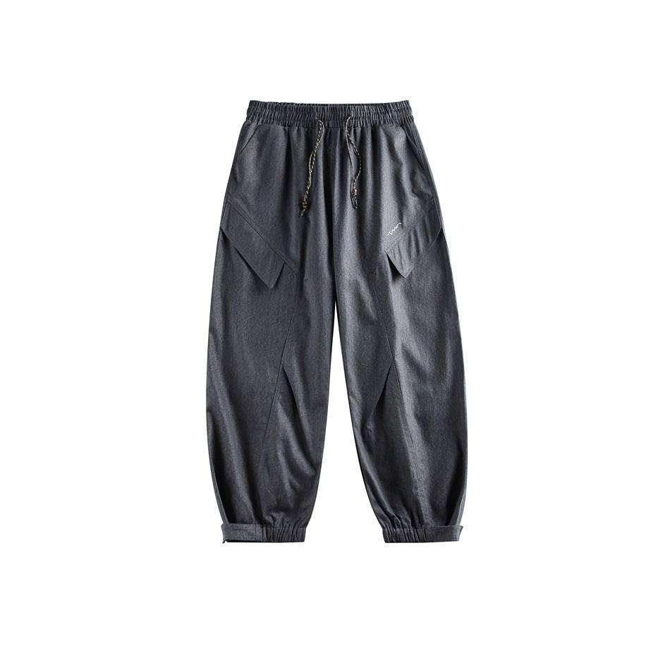 Men's All Cotton Loose Straight Jogger Pants - Mubimart