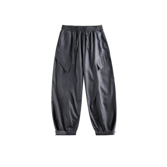 Men's All Cotton Loose Straight Jogger Pants - Mubimart