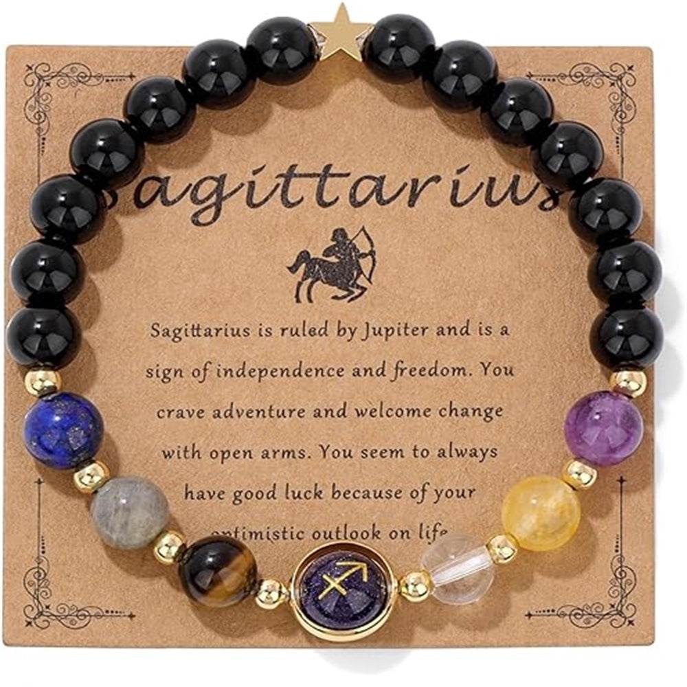 12 Constellation Beaded Bracelet Men And Women Natural Stone - Mubimart