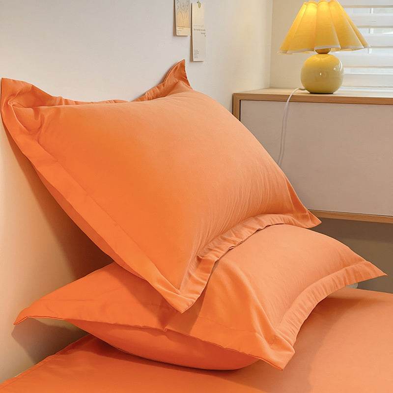 Fashion Simple Washed Cotton Pillowcases Pair Set - Mubimart