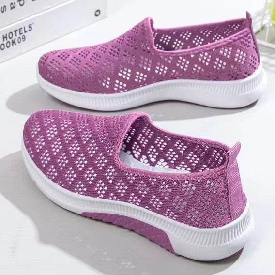 Summer Hollow Breathable Flat Bottom Comfort Casual Shoes - Mubimart