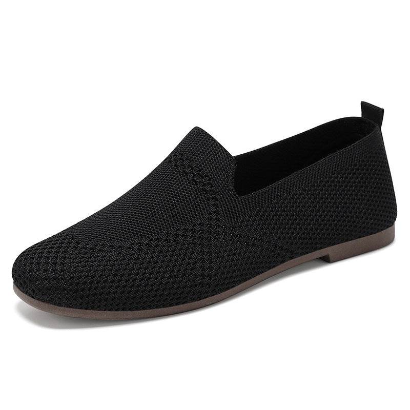 Flyknit Shoes Casual Flat Shoes Women - Mubimart