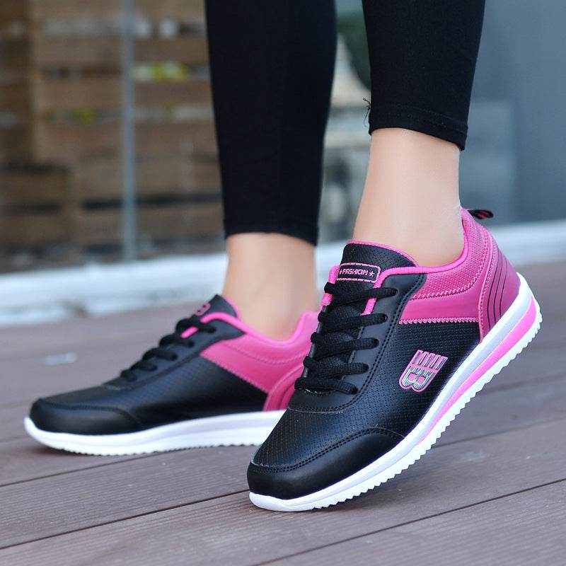 Leather student sneakers women - Mubimart