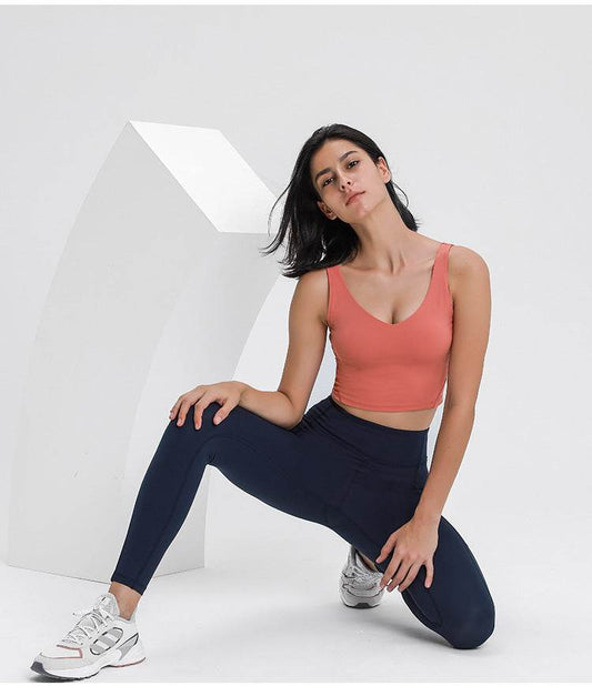 Vest-style sports bra - Mubimart