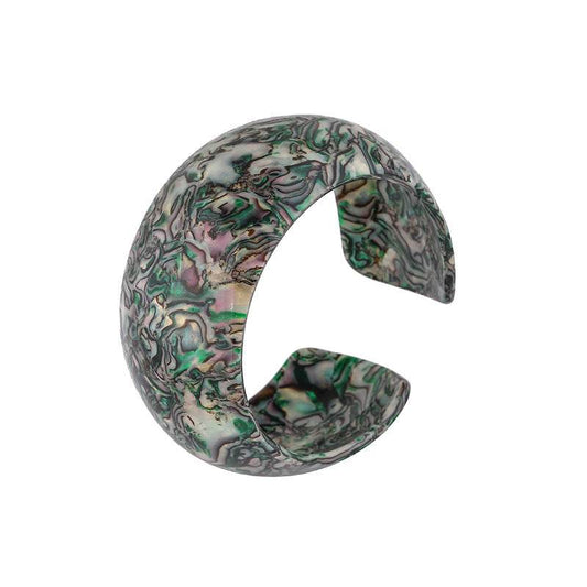 Leopard print acetate plate bangle bracelet women - Mubimart