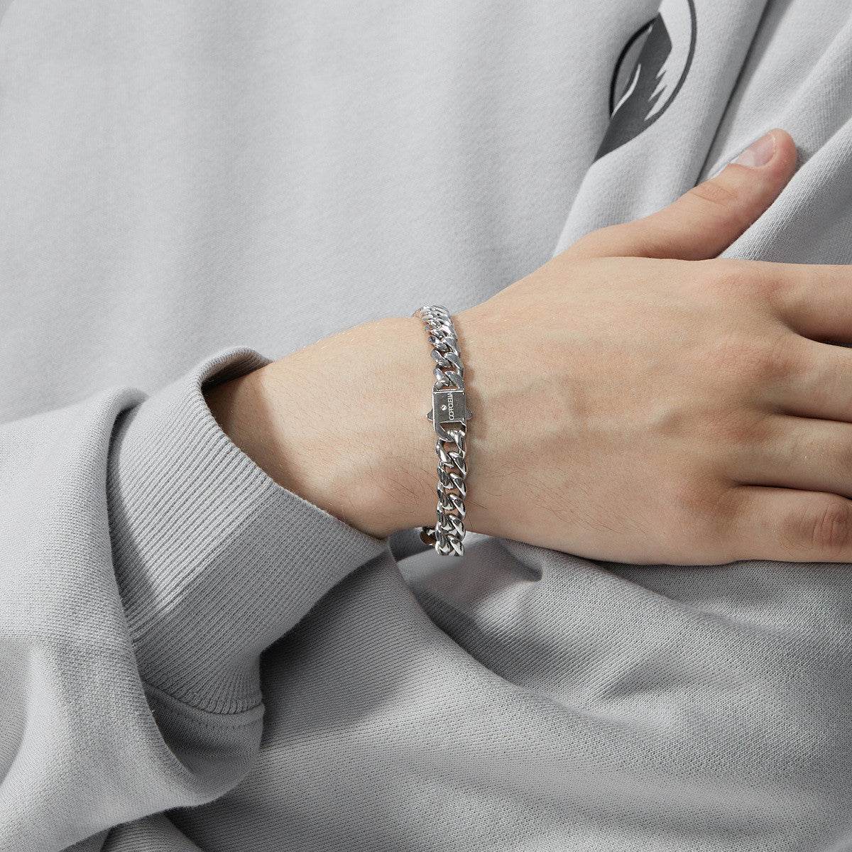 Niche Cuban Mens Couple Bracelet Trend Hip Hop Chain - Mubimart