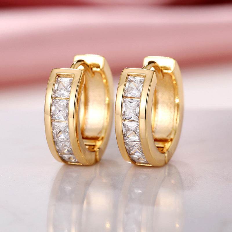 Temperament Wild Fashion Men And Women Square Simple Earrings - Mubimart