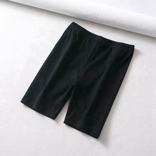 short cotton black biker shorts - Mubimart