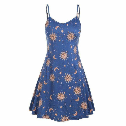Fashion Galaxy Print Ladies Slip Dress - Mubimart