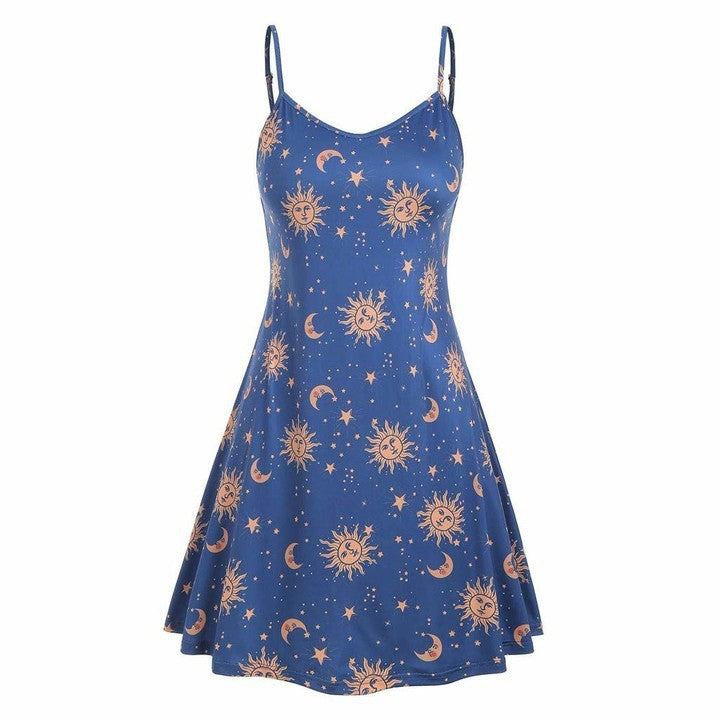 Fashion Galaxy Print Ladies Slip Dress - Mubimart -  