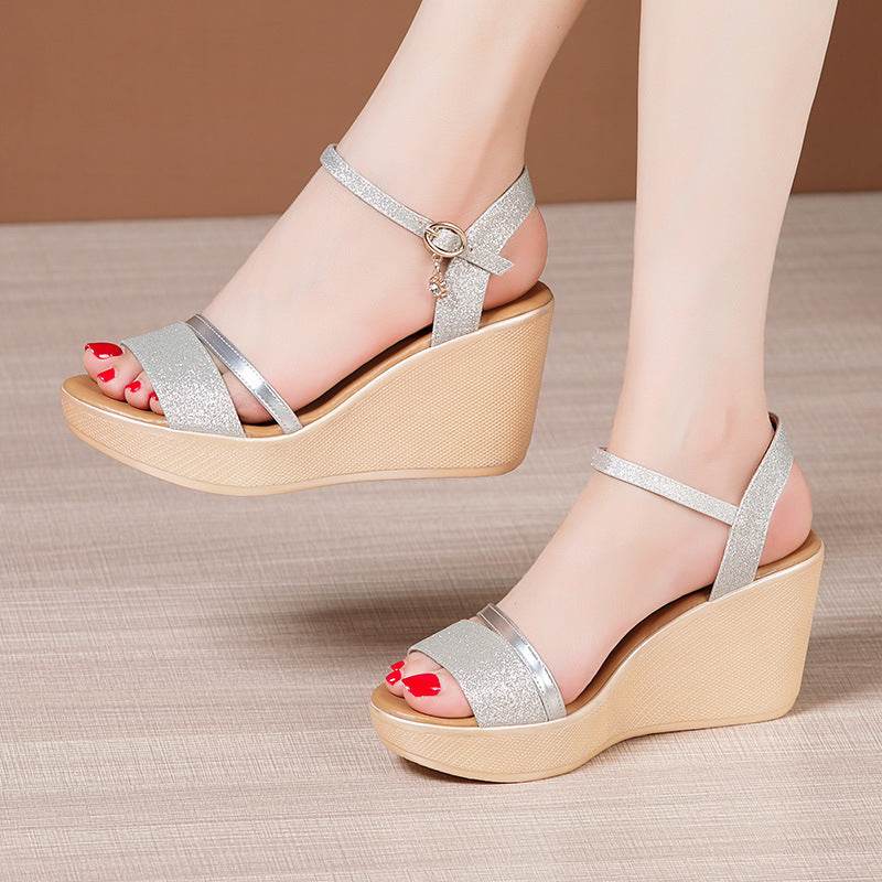 Summer New Muffin Platform Large Size Flat Bottom Soft Bottom Comfort Sandals - Mubimart