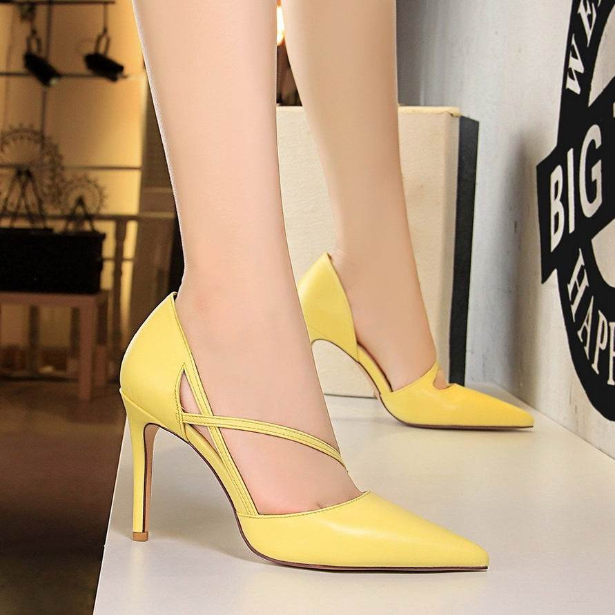 Women's side hollow stiletto - Mubimart