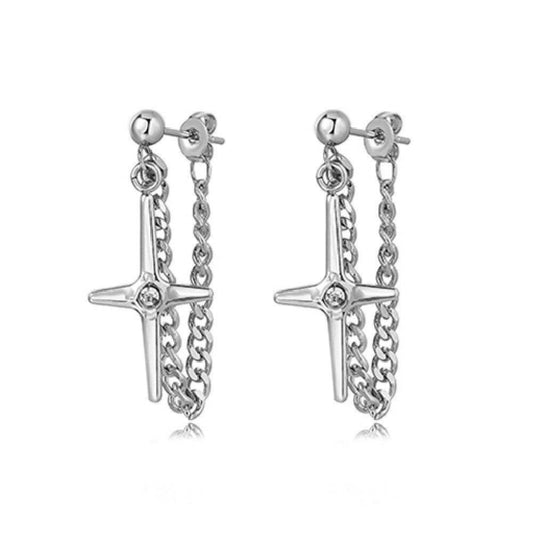Cross Chain Earrings For Men And Women - Mubimart