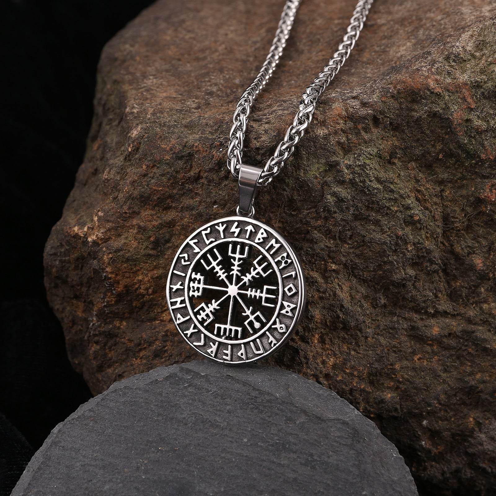 Lun Rune Pendant Necklace Men - Mubimart