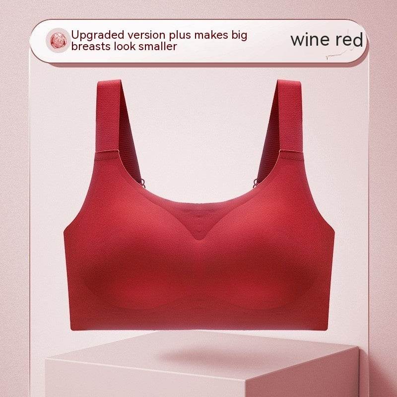 Women's Large Shoulder Strap Seamless Wireless Bra - Mubimart