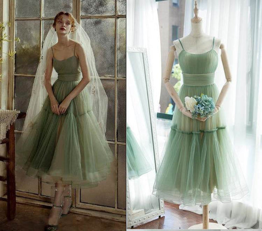 Green Ladies Holiday Slip Dress - Mubimart
