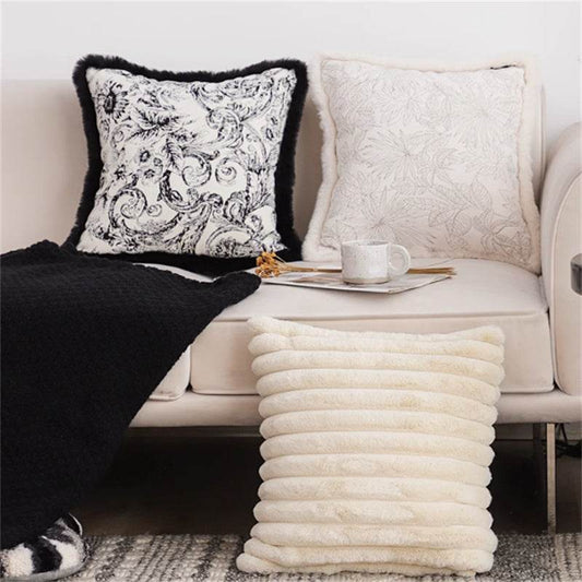 Jacquard Pillow Cover Lumbar Support Pillow - Mubimart