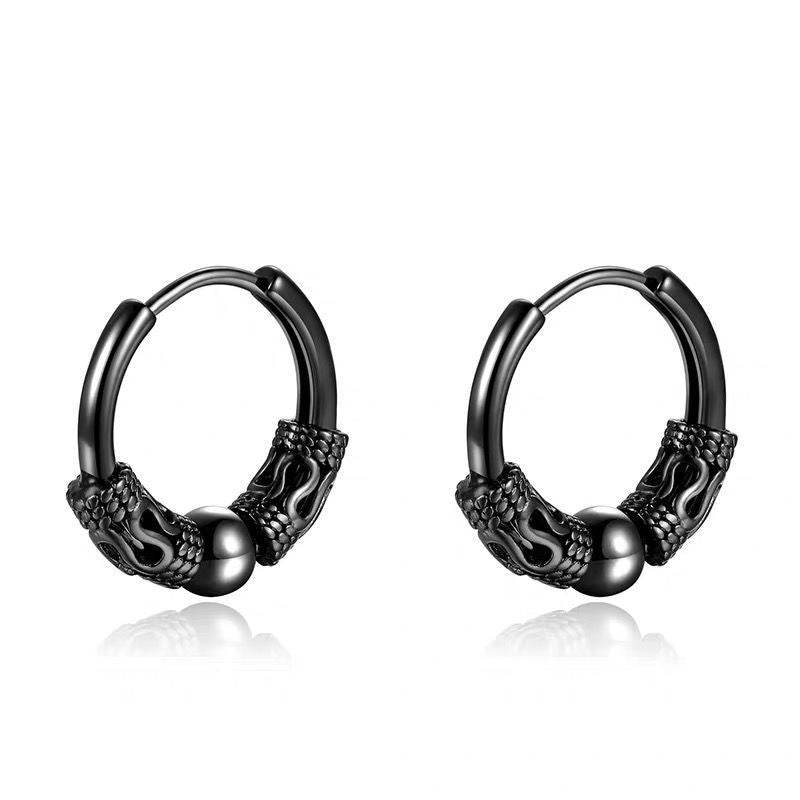 Personality Dragon Pattern Totem Earrings Student Earrings Men - Mubimart