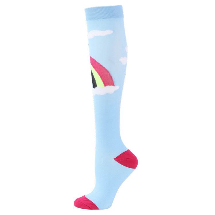 Sports Compression Socks Pattern Stretch Stockings - Mubimart