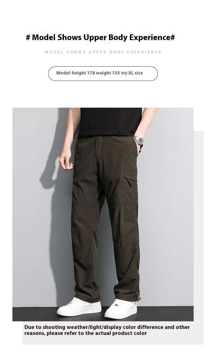 Thin Overalls Men's Casual Loose Ultrathin Khaki Straight - Mubimart