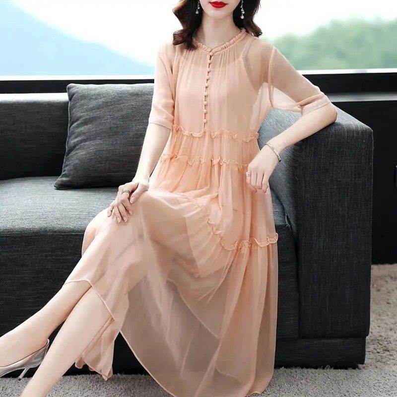 Loose Temperament Slimming Midi Dress - Mubimart