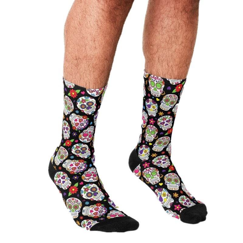 Men's Cartoon Unique Europe And America Cross Border Athletic Socks Digital Printing Lovers' Socks - Mubimart