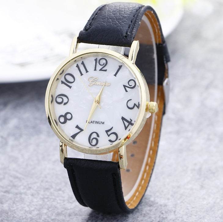 Marble Belt Watch Fashion Geneva Watch Shell Face Casual Watch For Men And Women - Mubimart