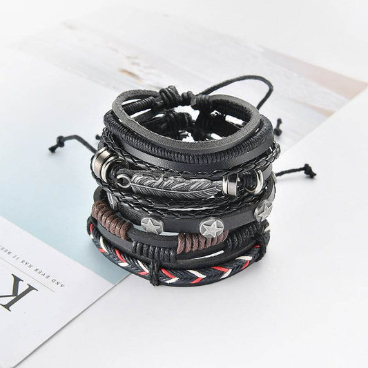 Multilayer Leather Bracelet For Men - Mubimart