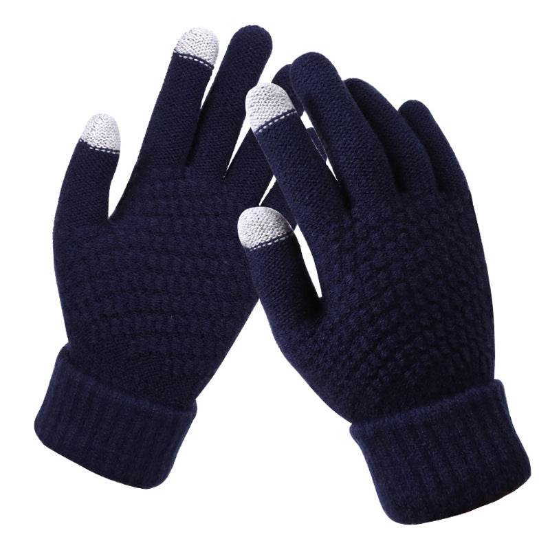 Couple knitted gloves touch screen gloves - Mubimart