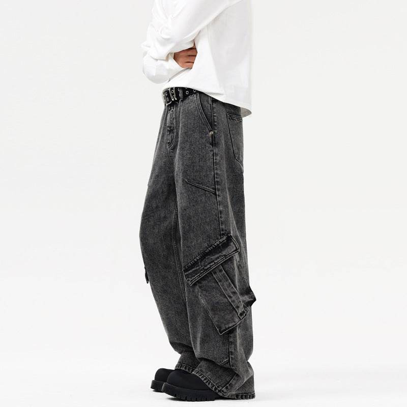 American High Street Cargo Jeans Men And Women Retro - Mubimart