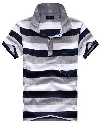 Stripe Men Polo Shirt - Mubimart