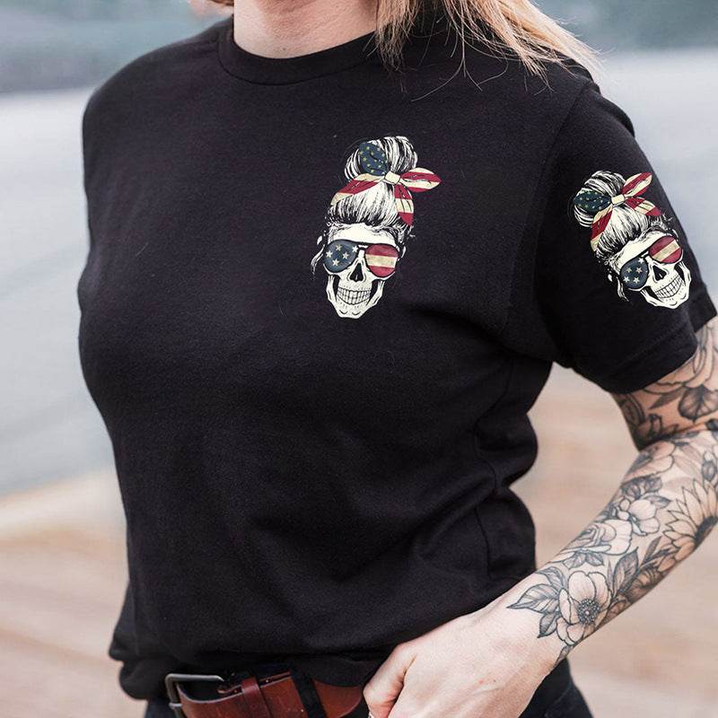 Women's Printed Street Style Short Sleeve Workout T-shirt Top - Mubimart