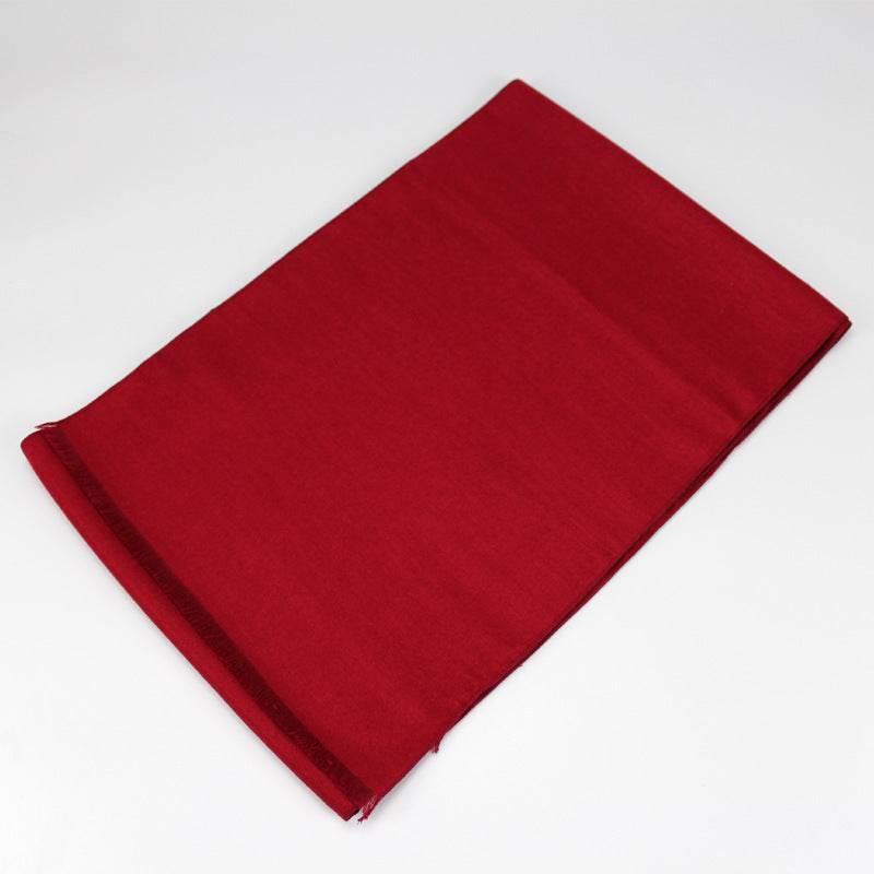 New men's scarf Korean American tide wintersilk brushed silk scarf color warm scarf for men - Mubimart